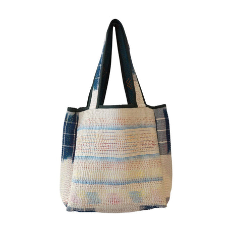 Tote Bag Kantha Bleu Canard