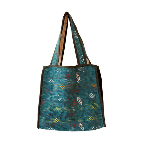 Tote Bag Kantha Bleu Canard