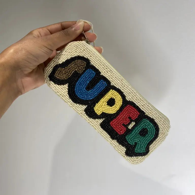 SUPER beige pencil case