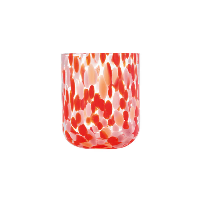 Set 2 Verres Moucheté Rouge