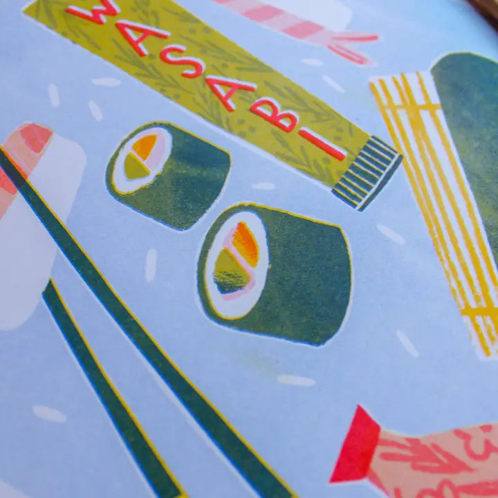 Affiche Sushi Risograph