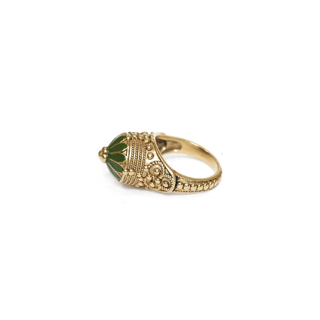 Jasmine Green Dome Ring