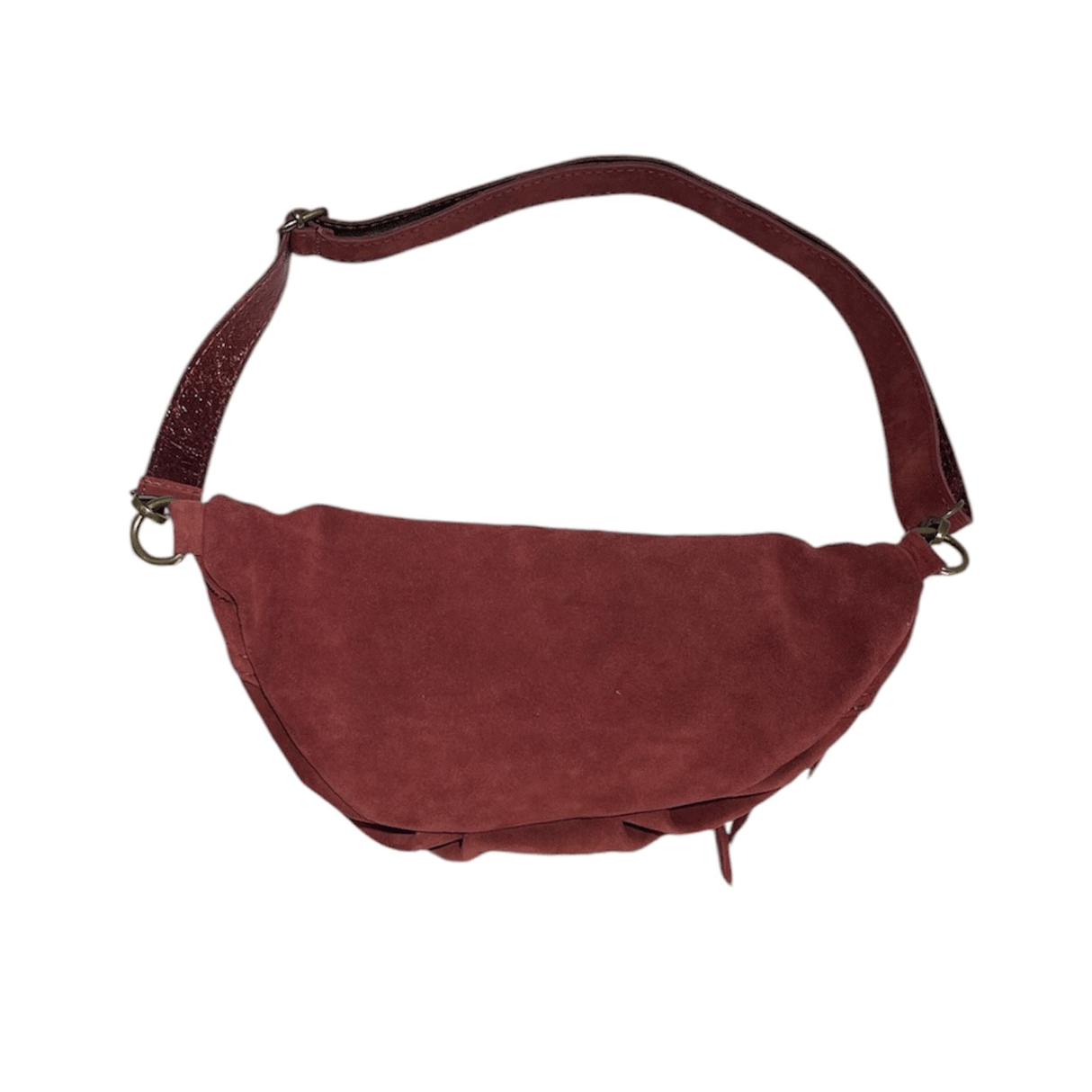 Taupe nubuck leather fanny pack