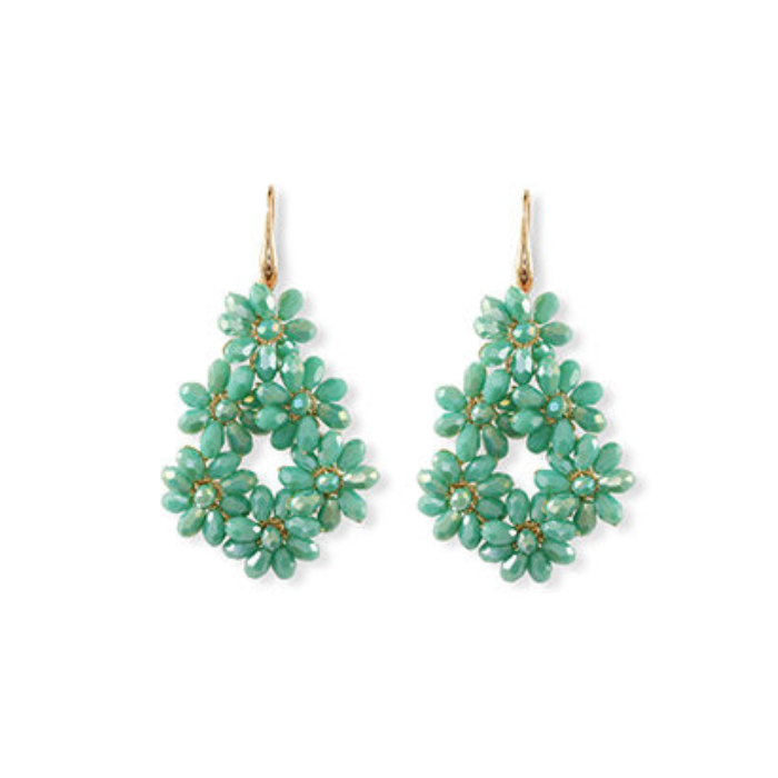 Boucles d'oreilles Fleurs Turquoise