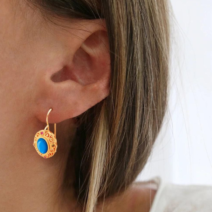 Boucles d'oreille Indie Turquoise