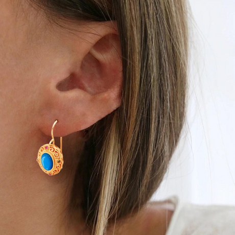 Boucles d'oreille Indie Turquoise