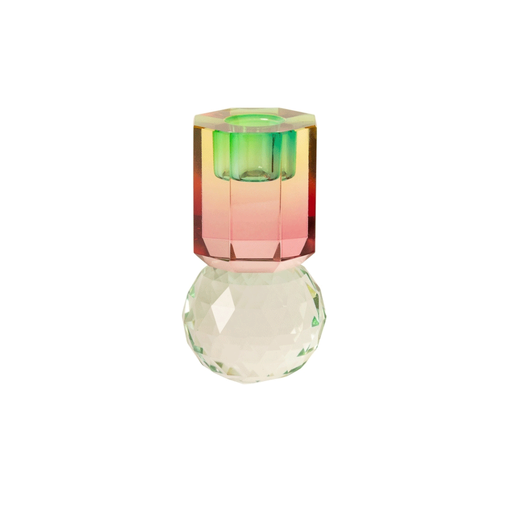 Bougeoir Crystal Mint Pink