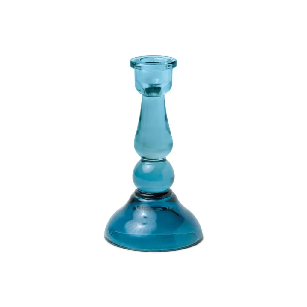 Blue Glass Candle Holder