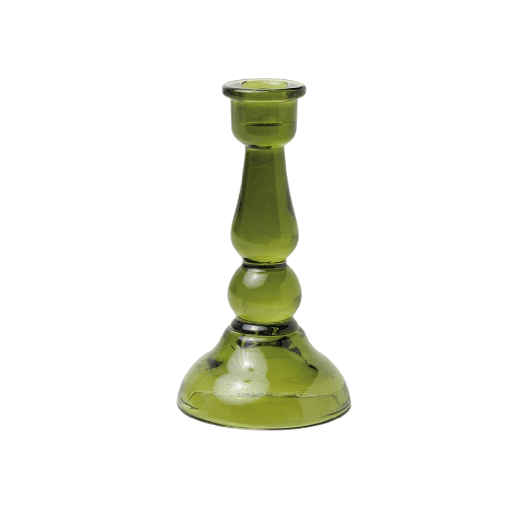 Bougeoir Verre Vert Sapin