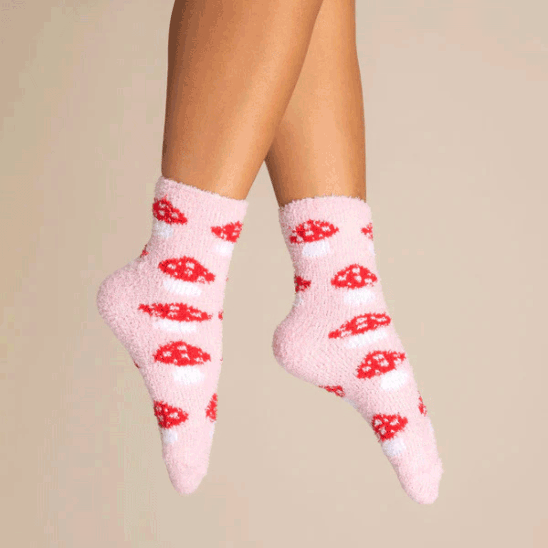 Chaussettes moumoute champignon