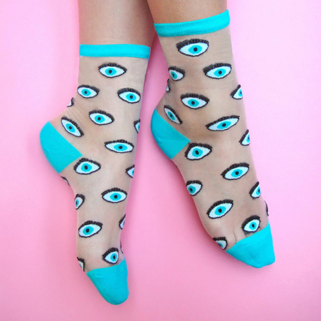Chaussettes Oeil Bleu Transparentes