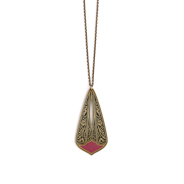 Collier Phalène Lie de Vin