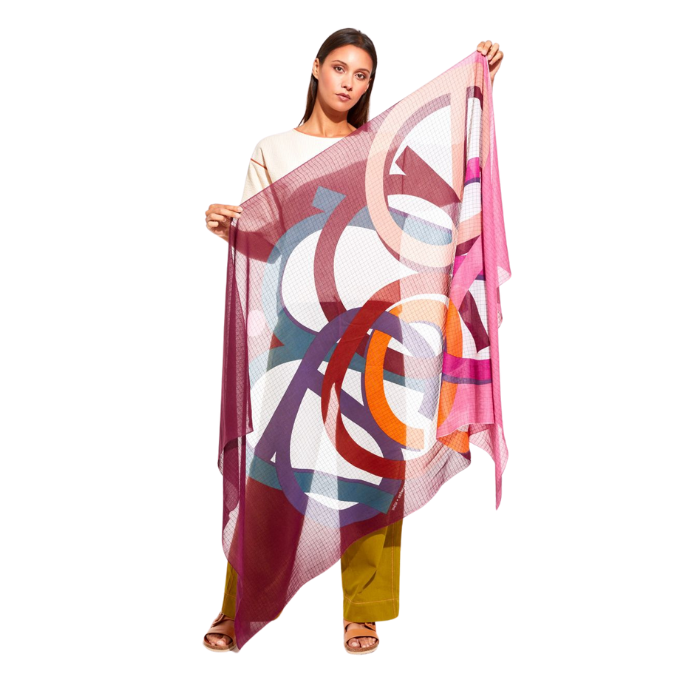 Foulard Icone Bordeaux Rose