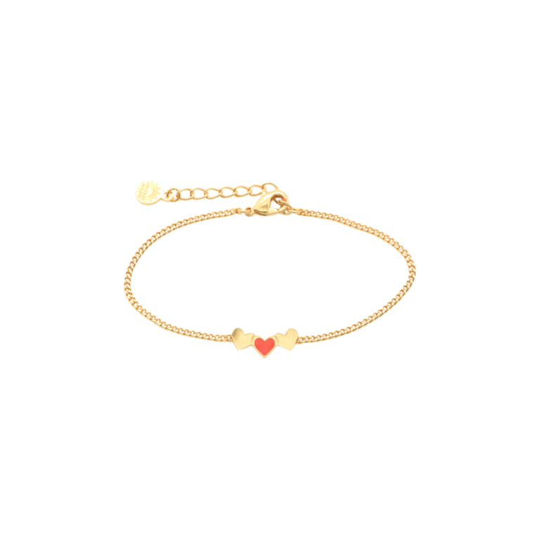 3 Coral Hearts Bracelet