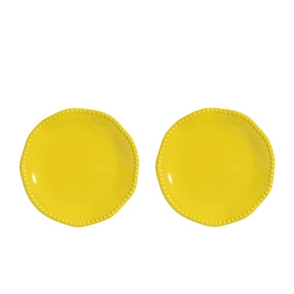 lot de 2 assiettes jaunes