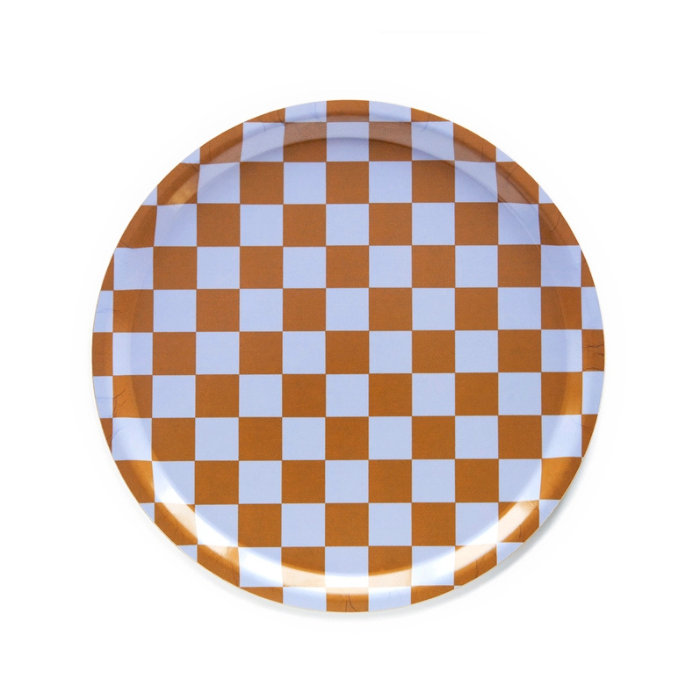 Plateau Damier Caramel