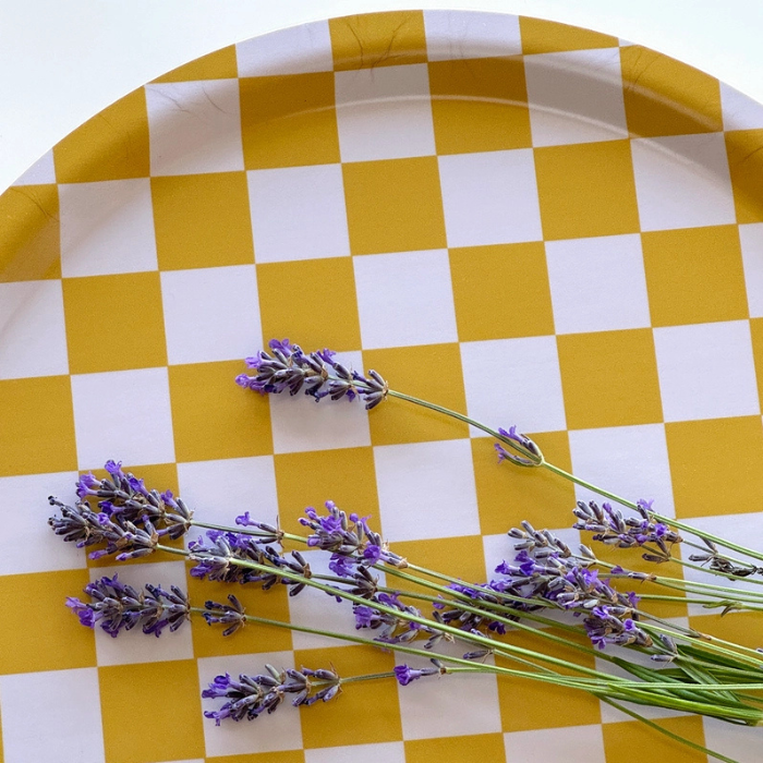Plateau Damier Moutarde