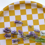Plateau Damier Moutarde