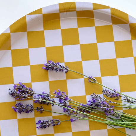 Plateau Damier Moutarde