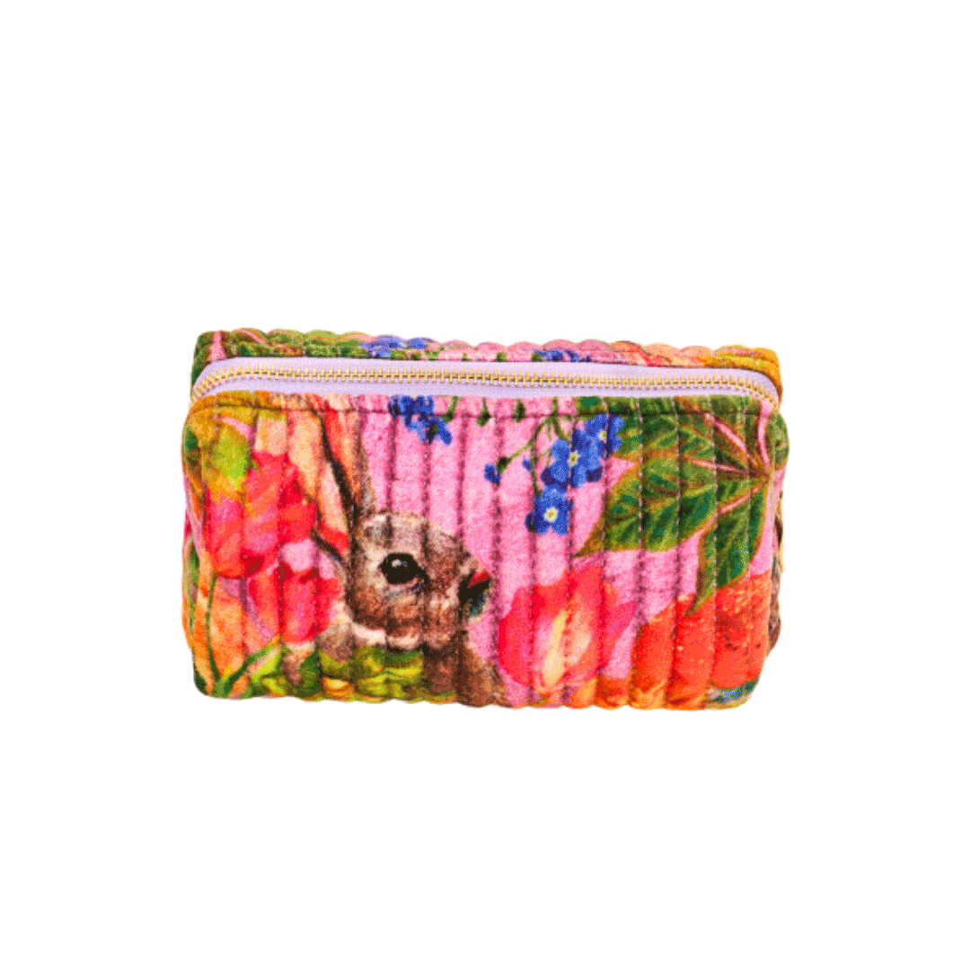 Pochette velours matelassé pink