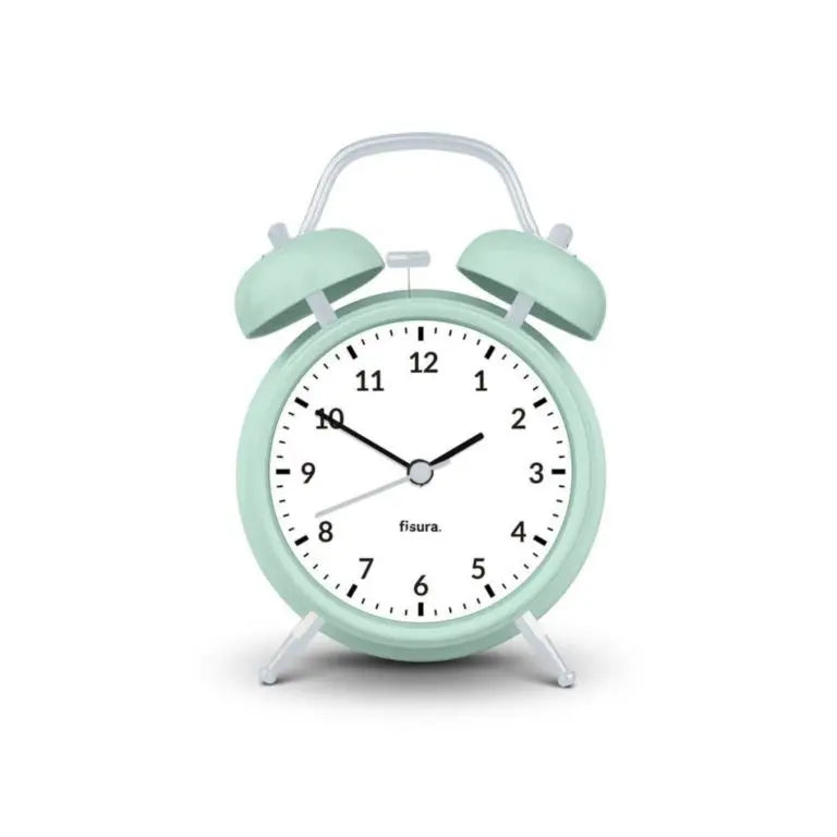 Retro mint and white alarm clock