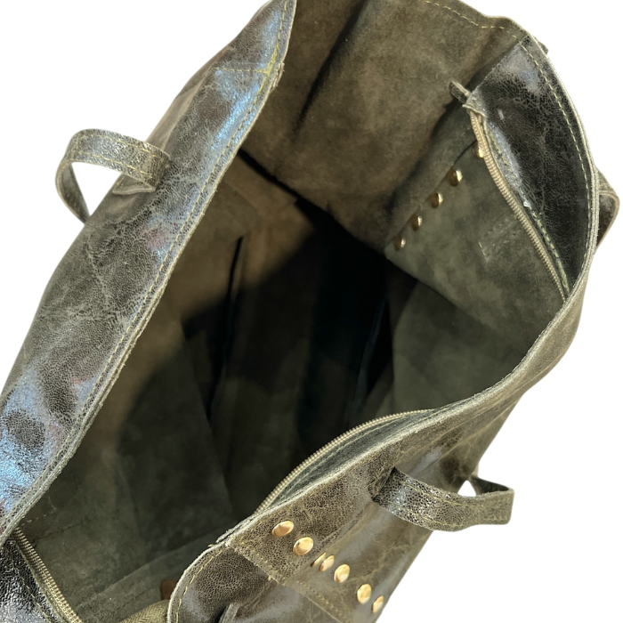 Sac Cuir Clouté Vert
